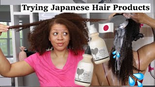 I Tried A Japanese Shampoo & Deep Conditioner For Moisture In My Natural Hair |Natural Hair Wash Day
