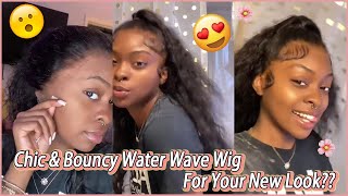 Best New Look Bouncy Water Wave Wig Install Perfectly | 13X4 Hd Lace Wig #Elfinhair Honest Review