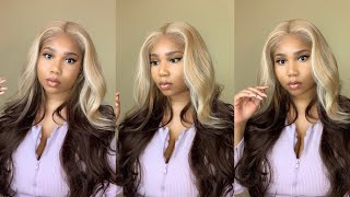 Celebrity Reverse Ombre Color Frontal Wig For The Low | Bobbi Boss Kinna Hl613/Blbr| Sawlife