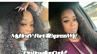 V Part Wig Install And Destall: Glossy Aliexpress Hair