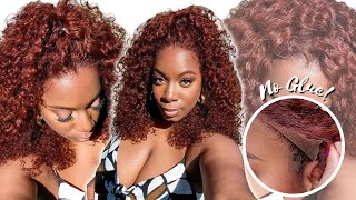  This Color Looks Good On Errrbody! Auburn Curly Wig Easy One Product Glueless Install Nadula Hair