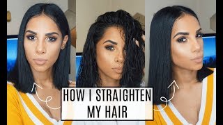How I Straighten & Style My Short Hair + Hair Care | Sleek Look