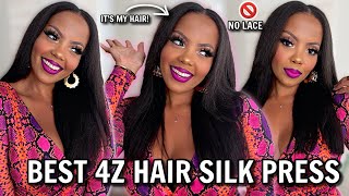  My Real 4Z Hair? Bomb Silk Press No Lace No Glue! Best Kinky Straight U-Part Wig For Natural Hair