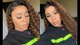 No Glue Vacation Ombre Curls I Tweezing Hairline, Styling Curly Hair, Baby Hairs I Chantichewig