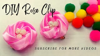 How To Make Rose Hair Clip / Diy Hair Accessories.#Diy