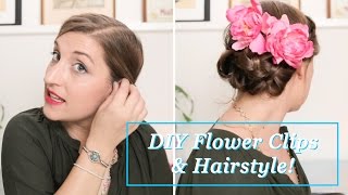 Diy Flower Clips & Hairstyle