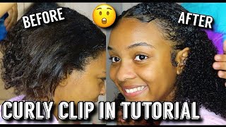 How To Install Clip Ins On Short Natural Hair | Hide Damaged Hair + Improve Your Curls Instantly