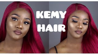 How To Make And Install Red Human Hair Bundles And Lace Frontal| Ft Kemy Hair
