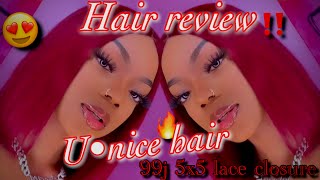 Hair Review || Unice Hair 99J T Part 5X5 Lace Closure
