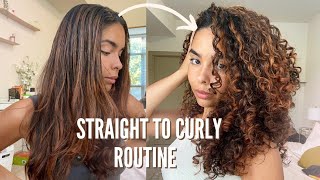 Straight To Curly Hair Routine | No Heat Damage, Scalp Care & Bond Repair Tips