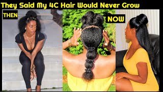 How To Grow 4C Hair Fast - They Used To Bully Me - Long 4C Hair Growth Journey