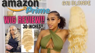 Amazon Prime Wig Review | 613 Blonde 30 Inch Transparent Lace! | Precious M Reviews!!