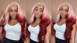 Strawberry Pink Ombre Wig Install  Bobbi Boss 13X4 Deep Hd Lace Wig - Mlf252 Regan