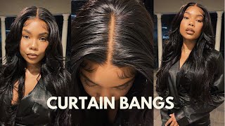 Melted!!! The Best 5X5 Hd Lace Install+Diy Curtain Bangs Ft. #Unicehair