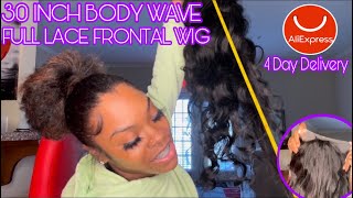 Aliexpress 30 Inch Body Wave Lace Front Wig Brazilian Hair Unboxing Review