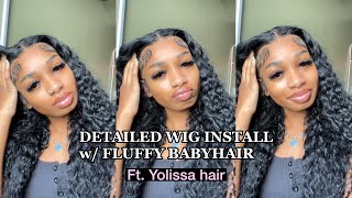 Detailed Wig Install Tutorial W/ Fluffy Baby Hair Ft. Yolissa Hair