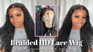 Simple Two Braid On Curly Wig Install - Beginning-To-End | Ft Westkiss Hair