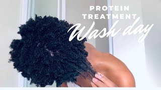Wash Day For 4C Hair / Protein Treatment