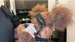 Her Roots Were Black And Hair Was Orange  | Coloring Natural Hair| Natural Hair Copper Color