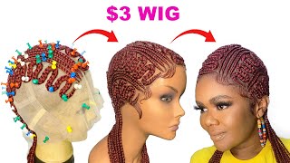 I'M So Shook!! $3 Braided Wig On A Budget/ No Frontals Needed