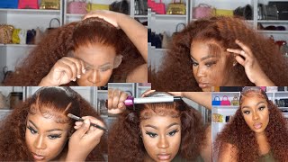 Slayed This Reddish Brown Curly Style| Beginner Friendly | Ft Unice Hiar