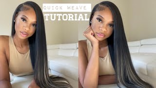 How To: Deep Side Part Quick Weave