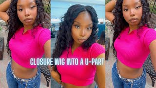 How To Turn Closure Wig Into U-Part Wig Ft. Reshine