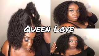Beginner Friendly Approved !!!  4X4 Kinky Curly Lace Closure Wig | Queen Love Hair
