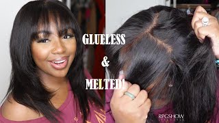 The Perfect Glueless Install! Wolf Cut Lace Front Wig With Bang | Rpgshow Lifestyle