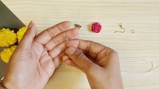 Crystal Flower Earring| Diy Girl Fancy Hair Accessories| College Girl Fancy Earring Making At Home