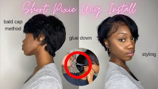 Watch Me Install And Style This Short Pixie Wig! | Is It Giving Grandma Or Rich Auntie!?