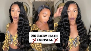 No Baby Hair Wig Install| Gorgeous Body Wave Lace Wig| Ft. Wiggins Hair