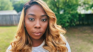 Ombre Honey Brown Glueless Lace Closure Install | Luvme Hair