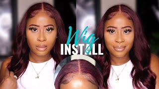 Gorgeous 99J 4X4 Lace Closure Wig Install Ft. Aligrace Hair | Liallure