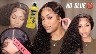 Hd Lace Wig Install Using Ebin Lace Spray!  (No Glue Melt) | 5X5 Hd 30" Curly Closure Wig | Uni