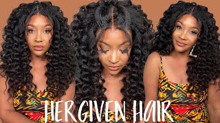 Issa Wig?!  Watch Me Install And Wand Curl This Kinky Blow Out Wig| Ft. Hergiven Hair