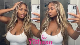 Gorgeous Blonde Pre-Highlighted Wig Install & Curls Ft. Yolissa Hair