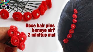 Tutorial For Rose Hair U Pins / Beautiful Hair Accessory