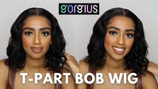 Messy Textured Bob Wig | Wavy T-Part Bob Wig Hd Swiss Lace | Gorgius Hair