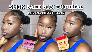 Slick Back Bun Tutorial (For 4B - 4C Hair) - Ariluvsfrenchfries
