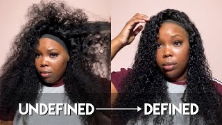 How I Define Curly Hair | Easy Glueless Lace Closure Install | Hermosa Hair