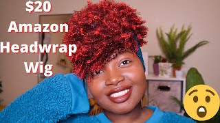 Sis, I Bought Another $20 Afro-Kinky Curly Headwrap Wig From Amazon + Headwrap Styling Options