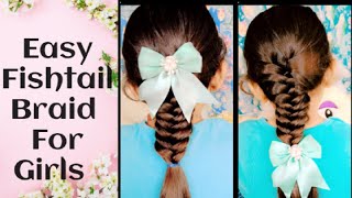 Quick Fishtail Braid Hairstyle 2022 #Hairstyle #Fishtailbraid #Cutehairstyles #Kidsworldwithme