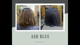 Bleaching & Dyeing Hair  Ash Blue , Navy Blue/ Korean Salon