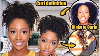 How To Define Type 4Z Natural Hair Curly High Puff | Easy Wash Day Routine In 30 Minutes Hair Hacks