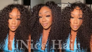 No Lace/Glue & No Leaveout!?Jerry Curl V-Part Wig Install Ft. Unice Hair