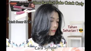 Medium Hair Styling / Cara Blow Rambut Pakai Catokan Curly / Korean Medium Hairstyling