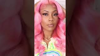 613 Lace Frontal Wig Water Color Method Bubble Gum Pink