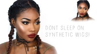 Girl!!! Don'T Sleep On Synthetic Wigs! Effortless Natural Looking Hairstyle In 5 Mins! Sleek Ab