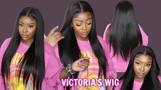 Super Natural Silk Press! Hot 5X6 Closure Wig Easy Install For Begginers | Ft. Victoria'S Wig